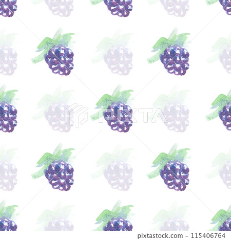 Seamless pattern with watercolor blackberries. 115406764