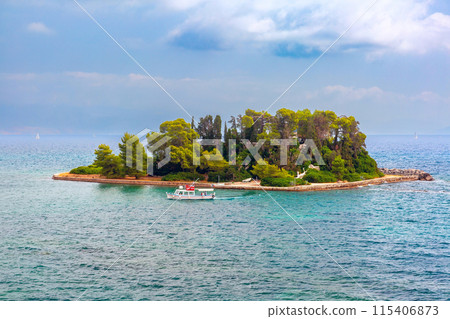 Pontikonisi island, Corfu, Greece Pontikonisi island, Corfu, Greece 115406873
