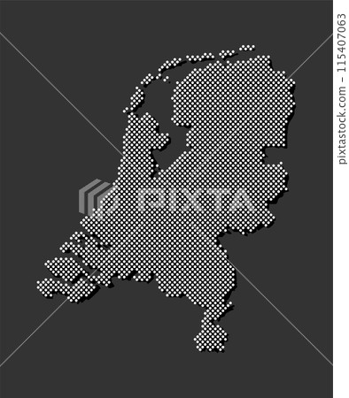 Vector map Netherlands for points, dotted template 115407063