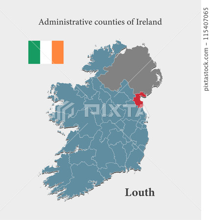 Vector map Ireland, county Louth 115407065