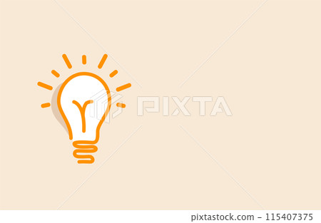 Line Glowing light bulb orange. Banner light bulb idea or insight concept. Line Glowing light bulb orange. Banner light bulb idea or insight concept. 115407375
