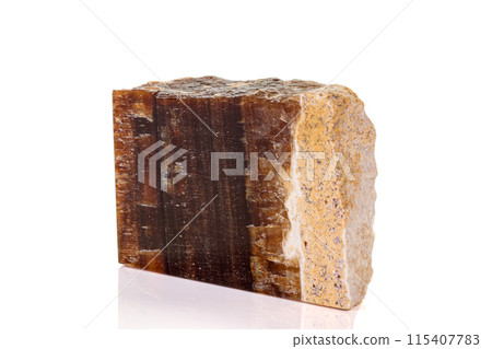 Macro stone mineral onyx marble on white background 115407783