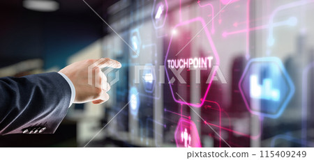 Touchpoint. Business Technology Strategy advertising and marketing concept Touchpoint. Business Technology Strategy advertising and marketing concept 115409249
