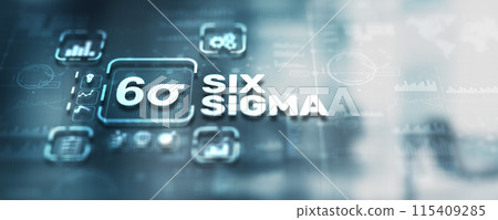 Six Sigma. Innovation technology concept. Universal background 115409285