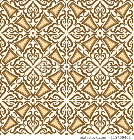 Arabic ceramic tile pattern. Traditional eastern decorative talavera. 115409401