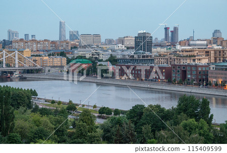 View of the Moscow River and the Muzeon Park in the center of the Russian capital View of the Moscow River and the Muzeon Park in the center of the Russian capital 115409599