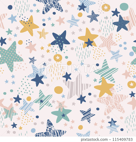 Seamless stars pattern color vector background Seamless stars pattern color vector background 115409783