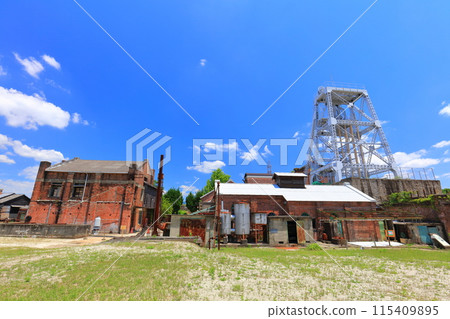 [Kumamoto Prefecture] The second shaft tower of the Manda Pit of the Mitsui Miike Coal Mine on a clear day (Meiji Industrial Revolution Heritage Sites of Japan) 115409895