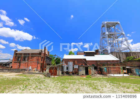 [Kumamoto Prefecture] The second shaft tower of the Manda Pit of the Mitsui Miike Coal Mine on a clear day (Meiji Industrial Revolution Heritage Sites of Japan) 115409896