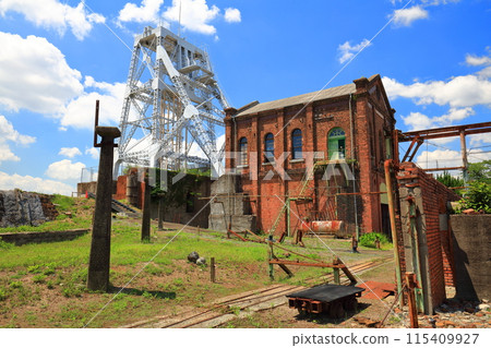 [Kumamoto Prefecture] The second shaft tower of the Manda Pit of the Mitsui Miike Coal Mine on a clear day (Meiji Industrial Revolution Heritage Sites of Japan) 115409927