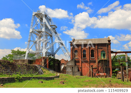 【熊本縣】三井三池煤礦萬田坑第二豎井轉塔的晴天（日本明治工業革命遺址） 115409929