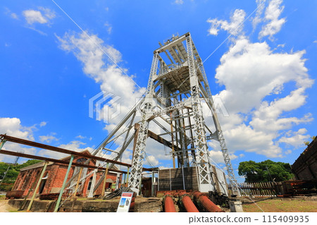 [Kumamoto Prefecture] The second shaft tower of the Manda Pit of the Mitsui Miike Coal Mine on a clear day (Meiji Industrial Revolution Heritage Sites of Japan) 115409935