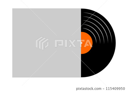 Vinyl record removing from the empty album cover. LP or long play music disc isolated on white background. New single song concept. 60s 70s 80s nostalgia theme. Vector flat illustration Vinyl record removing from the empty album cover. LP or long play music disc isolated on white background. New single song concept. 60s 70s 80s nostalgia theme. Vector flat illustration 115409950