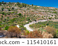 Terraced fields and railway tracks in the UNESCO World Heritage village of Batir on the outskirts of Bethlehem 115410161