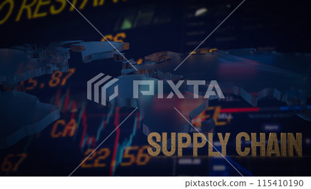 The gold supply chain on Business background 3d rendering. The gold supply chain on Business background 3d rendering. 115410190