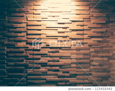 Wood tile wall background photo downlight background material Wood tile wall background photo downlight background material 115410342
