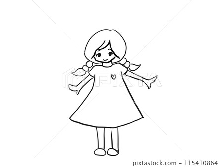 綁著辮子的小女孩 綁著辮子的小女孩 115410864