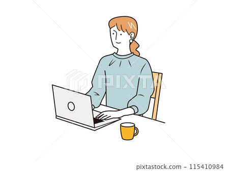 研究計算機的婦女 115410984