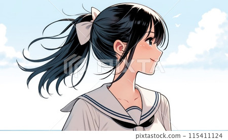 穿著水手服看風景的女高中生 115411124