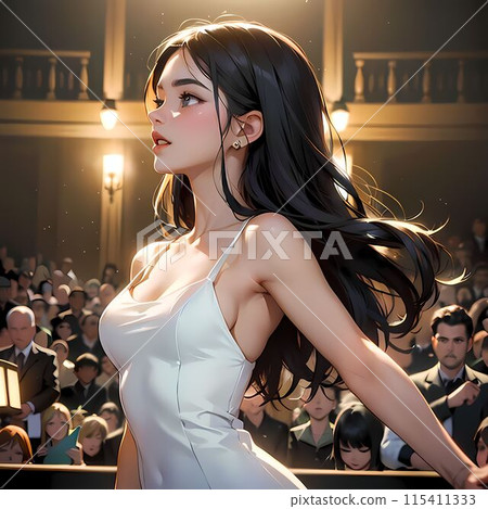 A woman in a dress 115411333