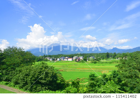 從越後心跳鐵道妙高羽馬線妙高高原站到上越妙高站的車窗看到的景色（2022年夏季） 115411402