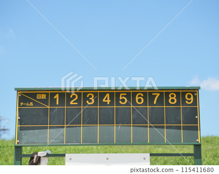 Baseball scoreboard (riverside, sunny, front) Baseball scoreboard (riverside, sunny, front) 115411680