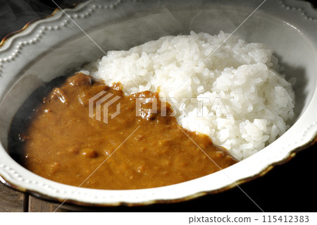Single shot of hot curry rice 115412383
