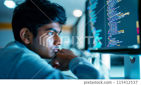 Man programming 115412537