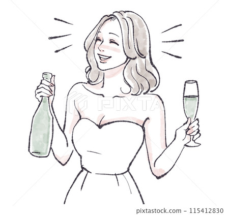 婦女和女孩插畫素材 115412830