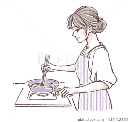 Illustration material of women and girls 115412863