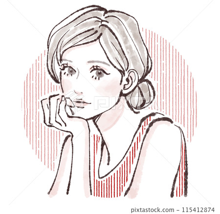 婦女和女孩插畫素材 115412874
