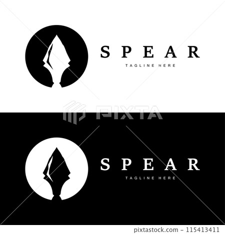 Spear Logo Old Vintage Rustic Simple Design Business Brand Spear Arrow 115413411