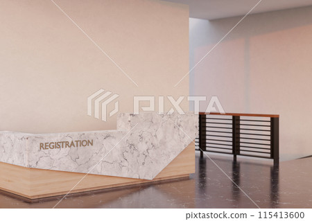 The interior design of a contemporary registration lobby 115413600