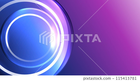 Neon glass circle copyspace for your text or product presentation geometric background. Vector illustration For Wallpaper, Banner, Background, Card, Book Illustration, landing page 115413781