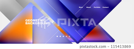 Gradient triangles composition with bright fluid colors. Vector Illustration For Wallpaper, Banner, Background, Card, Book Illustration, landing page 115413869