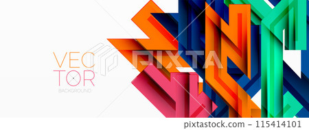Dynamic lines geometric background. Vector Illustration For Wallpaper, Banner, Background, Card, Book Illustration, landing page 115414101