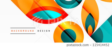 Circles and petals. Geometric beautiful abstract minimal template for Wallpaper, Banner, Background, Card, Book Illustration, landing page 115414452
