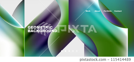 Minimal geometric web site page template design. Vector Illustration For Wallpaper, Banner, Background, Card, Book Illustration, landing page Minimal geometric web site page template design. Vector Illustration For Wallpaper, Banner, Background, Card, Book Illustration, landing page 115414489