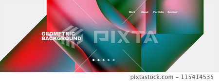 Abstract geometric shapes web design page. Vector Illustration For Wallpaper, Banner, Background, Card, Book Illustration, landing page 115414535