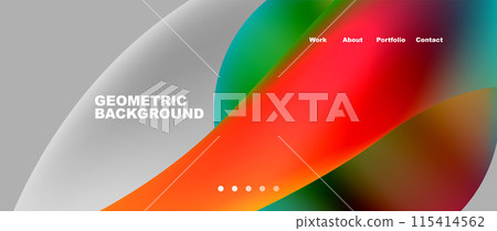 Web page design with geometric elements - circle and wave. Techno art concept. Vector Illustration For Wallpaper, Banner, Background, Card, Book Illustration, landing page 115414562