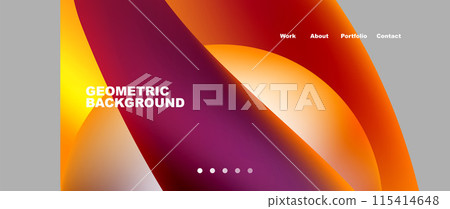 Colorful flowing shapes, wave lines with neon gradients. Vector Illustration For Wallpaper, Banner, Background, Card, Book Illustration, landing page 115414648