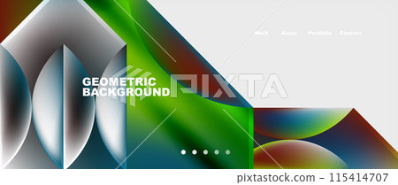 Colorful gradients with abstract geometric shapes. Vector Illustration For Wallpaper, Banner, Background, Card, Book Illustration, landing page 115414707