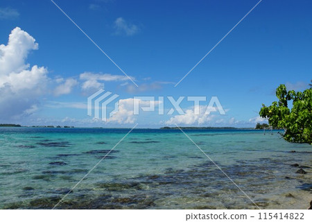 Blue sea of Bora Bora Blue sea of Bora Bora 115414822