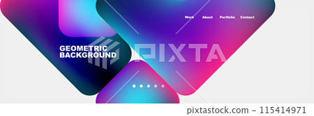 Arrows and squares with bright colors and round angles. Vector Illustration For Wallpaper, Banner, Background, Card, Book Illustration, landing page Arrows and squares with bright colors and round angles. Vector Illustration For Wallpaper, Banner, Background, Card, Book Illustration, landing page 115414971