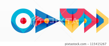 Colorful circle and triangle abstract background. Template for wallpaper, banner, presentation, background Colorful circle and triangle abstract background. Template for wallpaper, banner, presentation, background 115415267