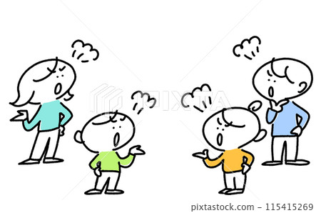 People having a discussion, anger, quarrel, argument, debate, fight, family, simple and cute line drawing illustration People having a discussion, anger, quarrel, argument, debate, fight, family, simple and cute line drawing illustration 115415269