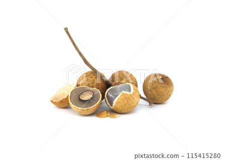 Dragon eye fruit or longan bao isolated on white Dragon eye fruit or longan bao isolated on white 115415280
