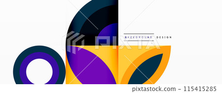 Circles and petals. Geometric beautiful abstract minimal template for Wallpaper, Banner, Background, Card, Book Illustration, landing page Circles and petals. Geometric beautiful abstract minimal template for Wallpaper, Banner, Background, Card, Book Illustration, landing page 115415285