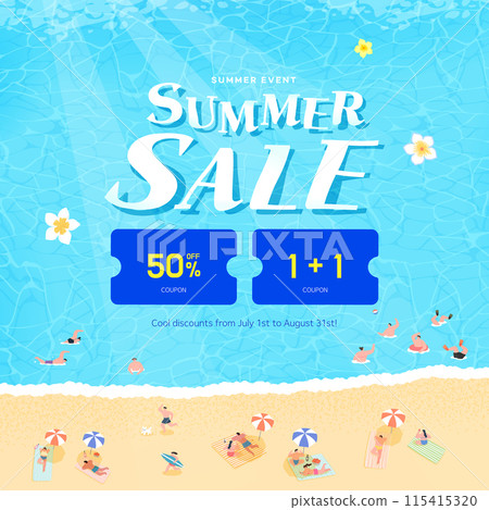 summer holidays vacation illustration.  115415320