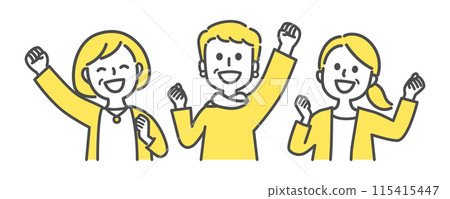 Women raising their arms in excitement 115415447